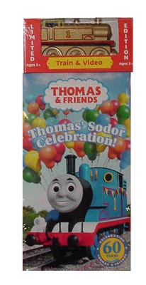 Golden Thomas Engine and Thomas' Sodor Celebration VHS Video Tape