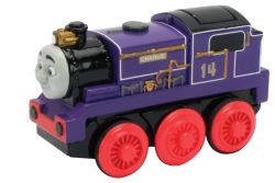 The Charlie die-cast battery-powered engine features powerful four-wheel drive, easy start button, auto shutdown feature, light, and realistic detail. Requires one AA battery (not included).